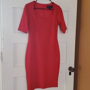 Red Knee Length Dress